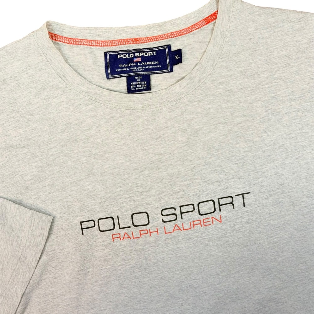Vintage Ralph Lauren Polo Sport T-Shirt Mens XL Gray Boxy 90s Single Stitch Tee
